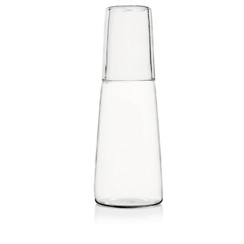 brocca in vetro trasparente Torre con tappo bicchiere Ichendrof