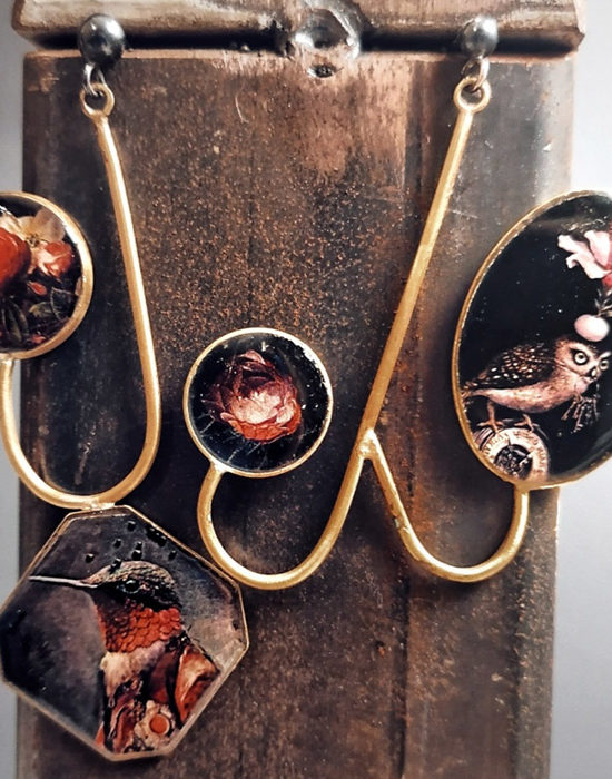 orecchino da donna pezzo unico in ottone lavorato a mano