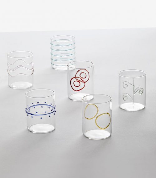 set bicchieri ichendorf decoro arlecchino vetro