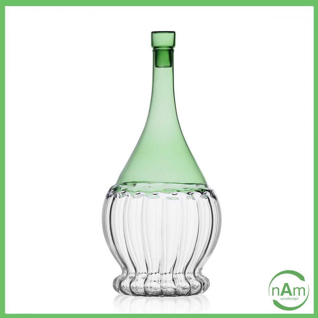 Bottiglia per acqua e vino in vetro colorato Garden Pic nic Fiasco verde -  Ichendorf