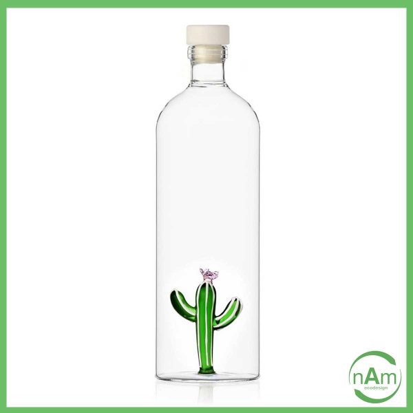bottiglia in vetro trasparente con cactus verde in vetro Ichendorf desert plant