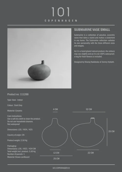 vaso in ceramica Submarine 101 Copenhagen