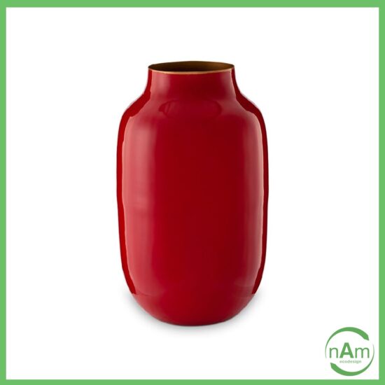 vaso ovale in metallo colore rosso PIP Studio