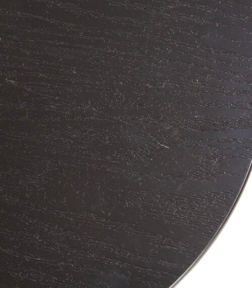 Tavolino tondo in MDF con gambe in legno e dettagli color ottone - L'oca Nera