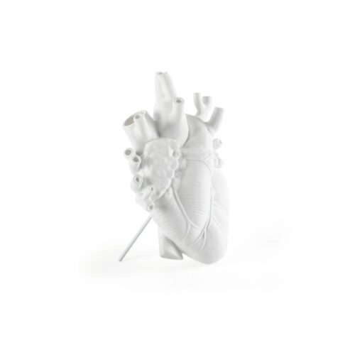 vaso a forma di cuore umano in porcellana bianca Seletti - NAM Ecodesign